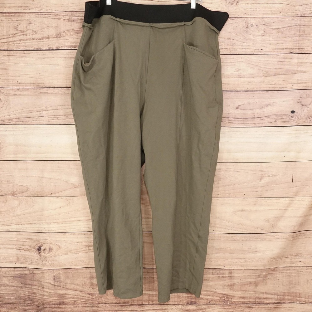 Old Navy Pants Womens 3X Green Stevie Straight High Rise Ponte Stretch 44x25.5
